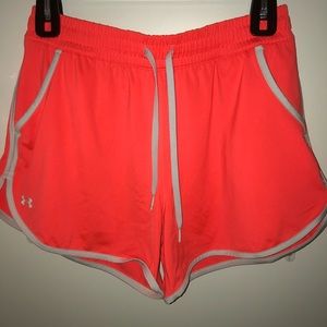 under armor women’s orange shorts